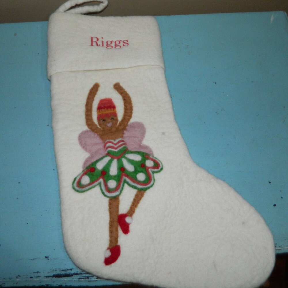 West Elm Felt Nutcracker Sugar Plum Fairy Green Dress "Riggs" (UU-41)